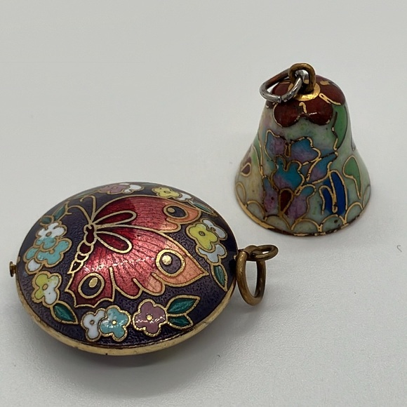 Vintage Cloisonne necklace charms - Picture 2 of 3